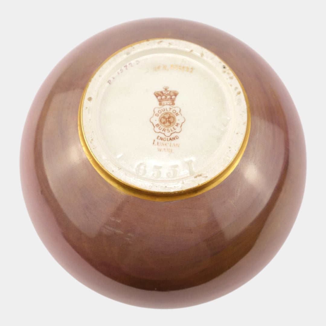 Doulton Burslem Luscian Ware Porcelain Hand Painted Scenic Field With Sheep Vase