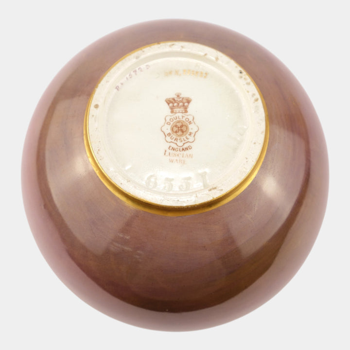 Doulton Burslem Luscian Ware Porcelain Hand Painted Scenic Field With Sheep Vase