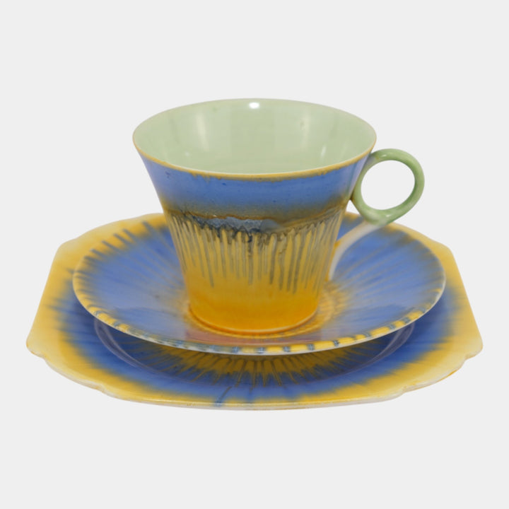 Shelley China England Vintage "Harmony" Drip Ware Cup & Saucer Tea Trio Set