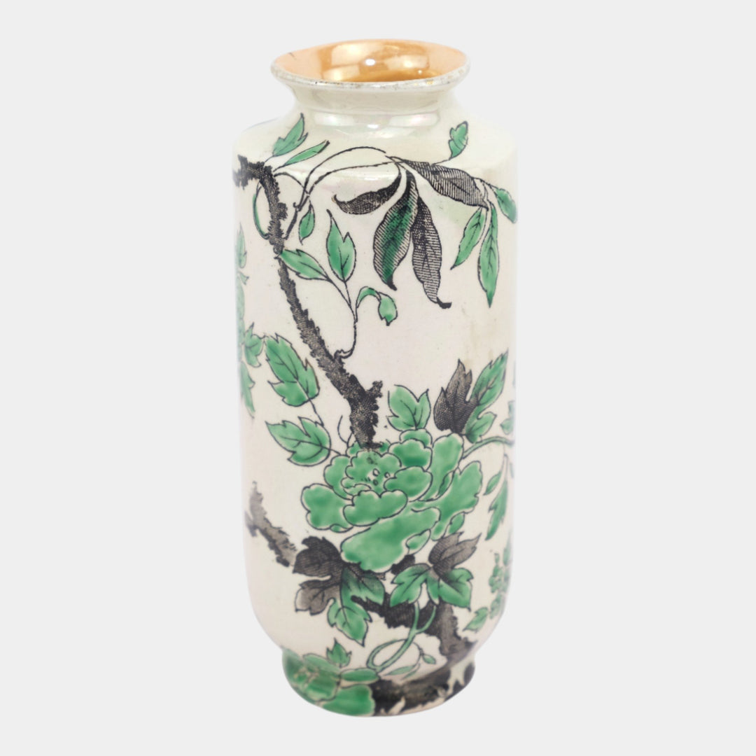 Shelley 1920s English Art Porcelain Indian Peony Pearl Lustre Vase 793