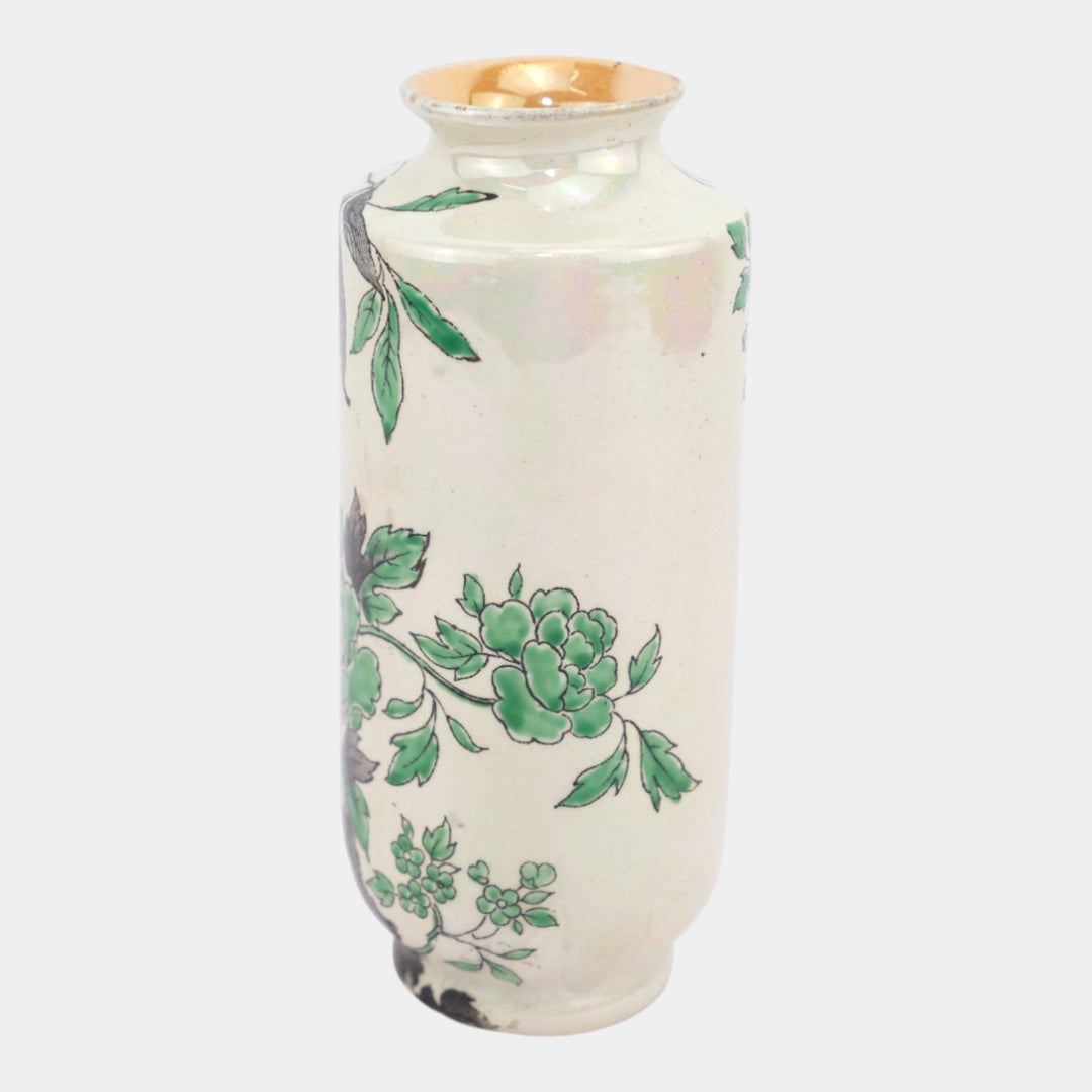 Shelley 1920s English Art Porcelain Indian Peony Pearl Lustre Vase 793