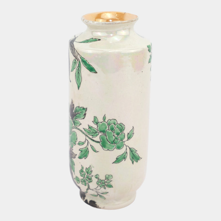 Shelley 1920s English Art Porcelain Indian Peony Pearl Lustre Vase 793