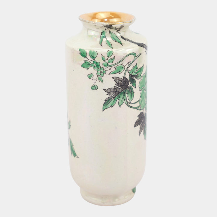 Shelley 1920s English Art Porcelain Indian Peony Pearl Lustre Vase 793