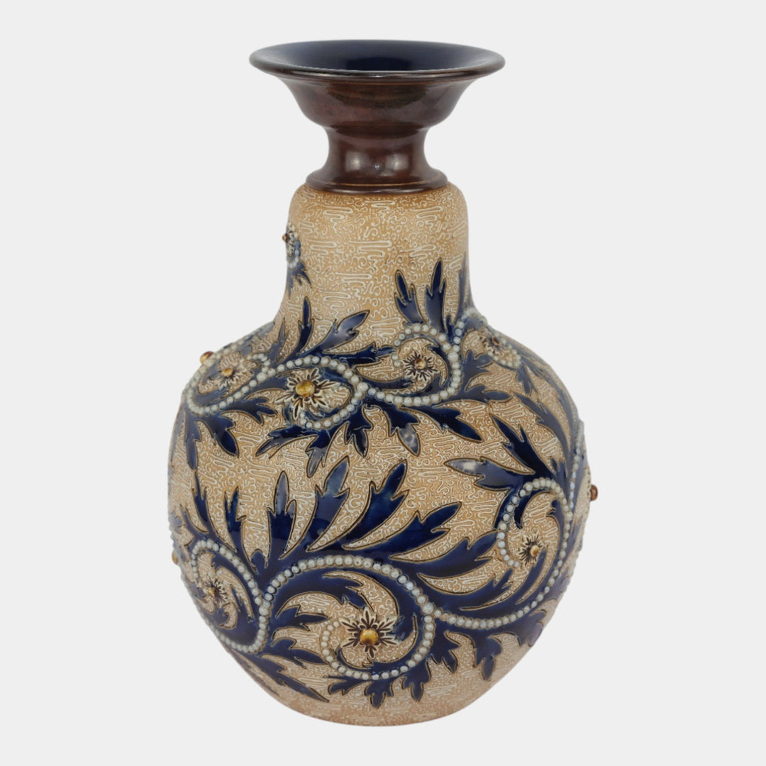 Doulton Lambeth English Art Pottery "Scrolling Seaweed" Art Nouveau Vase